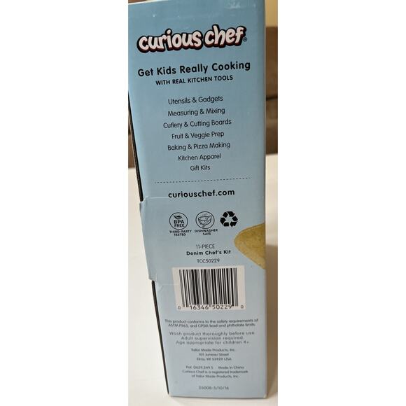 Curious‎ Chef Kids 11 Piece Chefs Kit NIB Orange Green - Picture 4 of 6